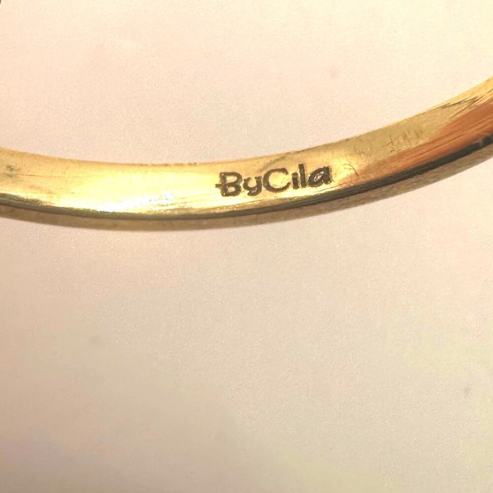 BYCILA Gold Plated over Sterling Ring Set of 2 Blue MARINA CONNIE Size 9 - Picture 8 of 10